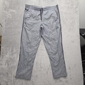 Adidas Pants Mens XL Gray Track Pants Mesh Elastic Waist Drawstring Pockets